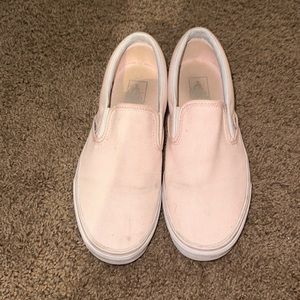 Light pink vans slip ons women’s 8, men’s 6.5